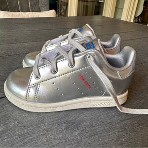 Adidas Silver Metallic Stan Smith Sneakers Low-Top